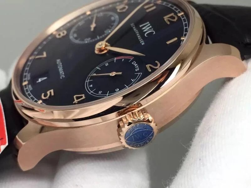 Replica IWC Portuguese 7 Days Power Reserve Rose Gold Case