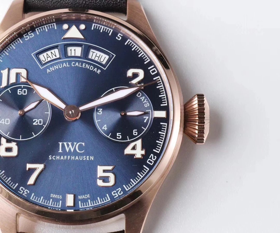 Replica IWC Annual Calendar Blue Dial